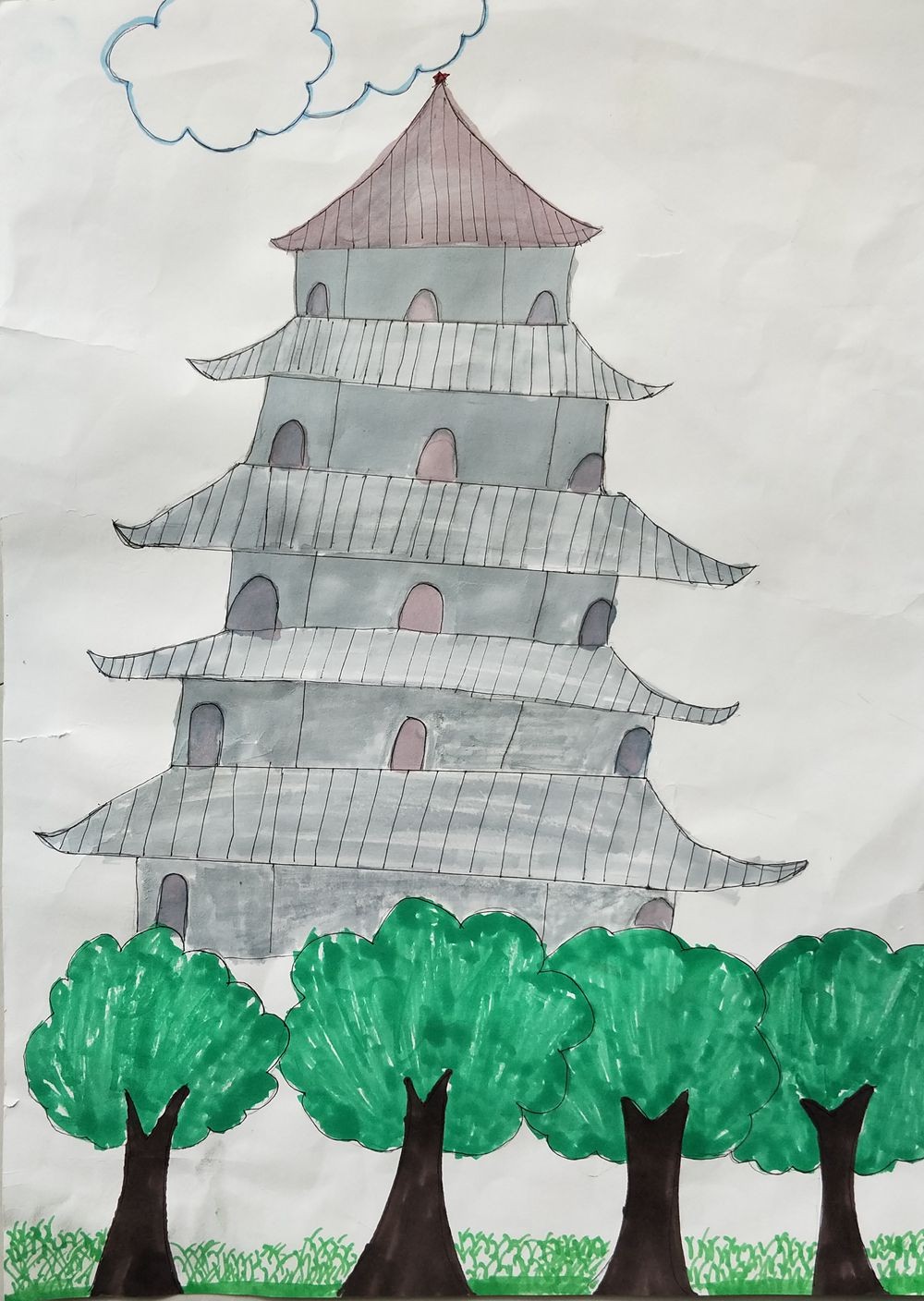 李芳溪 家乡古景《海丰塔》.jpg