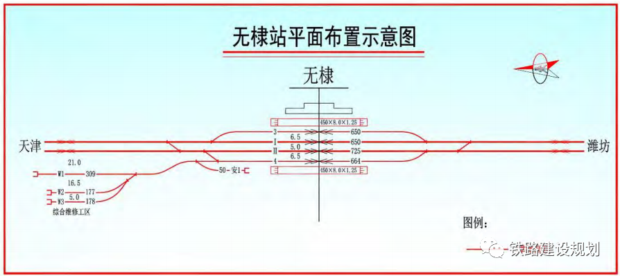 新建无棣站位于县城东侧，车站西侧为开发四路，东侧为开发六路，北侧为星湖十路，南侧为星湖八路