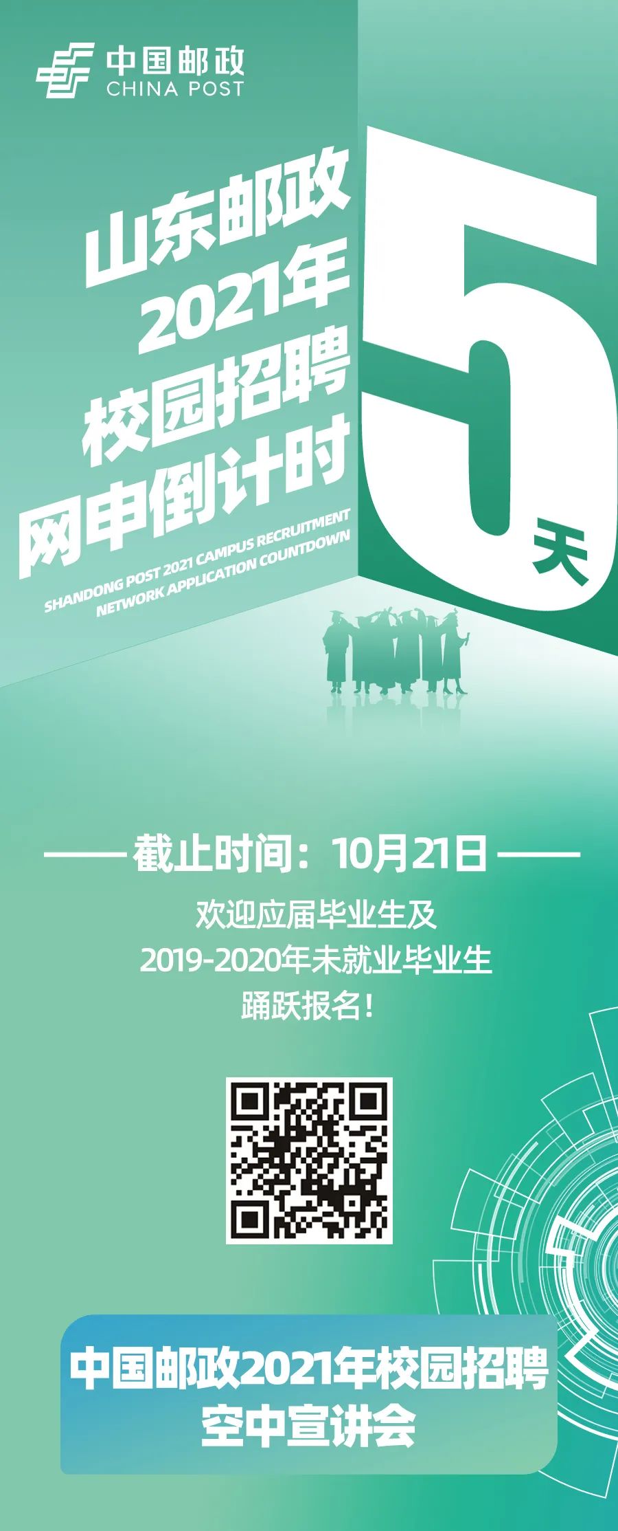 山东邮政2021年校园招聘网申持续进行中！